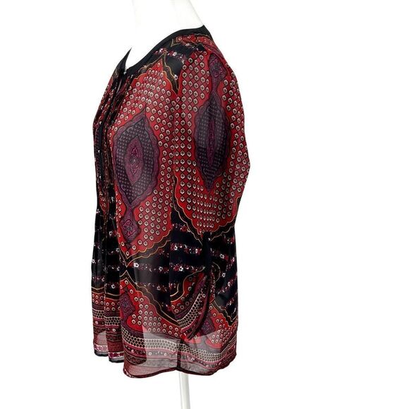 DANIEL RAINN Boho Paisley Print Peasant Blouse Sz S Long Sleeve Anthropologie - Picture 2 of 9